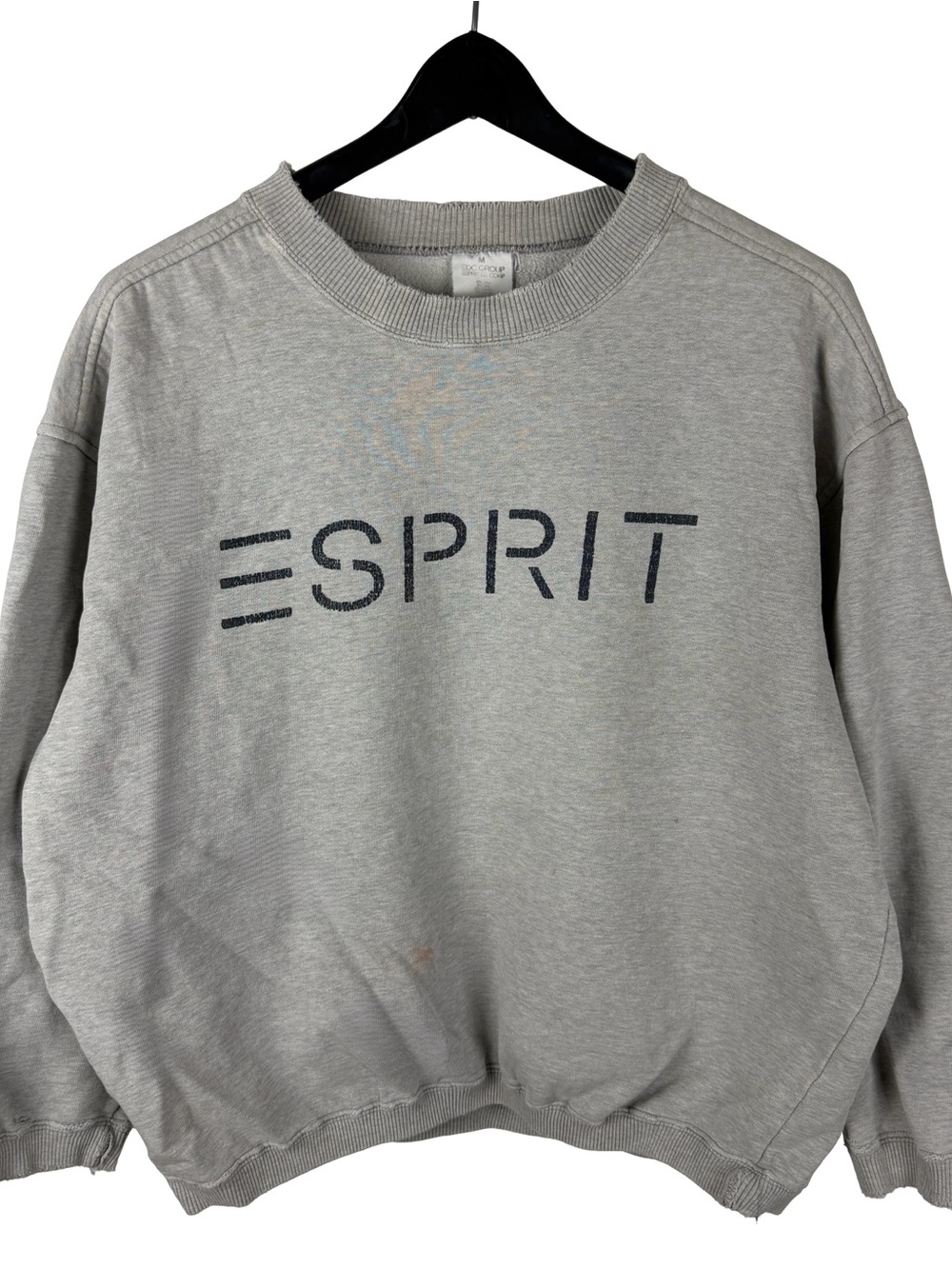 Vintage 90s ESPRIT Spellout Logo Boxy Essential Grey Sweatshirt Size M